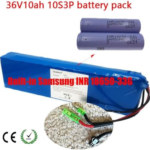Laudation Electric Bicycle Battery Pack 36V 10ah 18650 Battery Pack 500W High Power And Capacity Motorcycle Scooter With BMS
