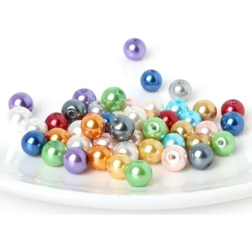 Clothing Accessories 8mm 105pcs/lot Round Glass Spacer Pearl Beads for Jewelry Making DIY Crafts Sewing Decoration Art