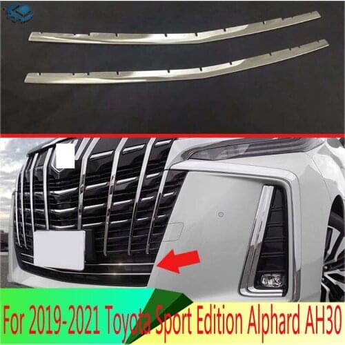 For 2019 Toyota Sport Edition Alphard AH30 Car Accessories Stainless Steel Front Grille Accent Cover Lower Mesh Trim