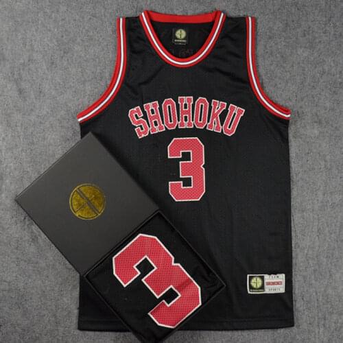 SD Basketball Jersey 3 HARUKO AKAGI Slamdunk Shohoku Jerseys Men Basketball Tank Tops Sports Wear Black Red White M L XL XXL