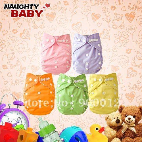 Free Shipping Naughtybaby Double Row Snaps Cloth Diapers Water-proof Nappy With Insert 60 Pcs Covers+ 60 Pcs Microfiber Inserts