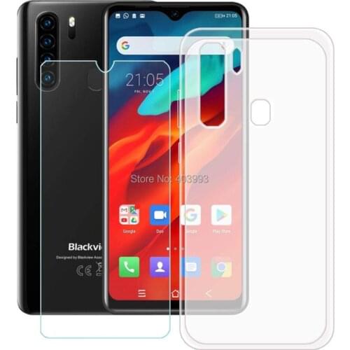 For Blackview A80 Pro Case For Blackview A80 Pro Glass Luxury Soft TPU Phone Case With Tempered glass For Blackview A80 Pro 6.49
