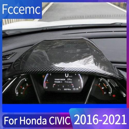 Carbon fiber Dashboard cover Center console Steering Wheel Speeeter Cover For Honda Civic 10th Gen FK7 FK8 SIFC Auto Interior