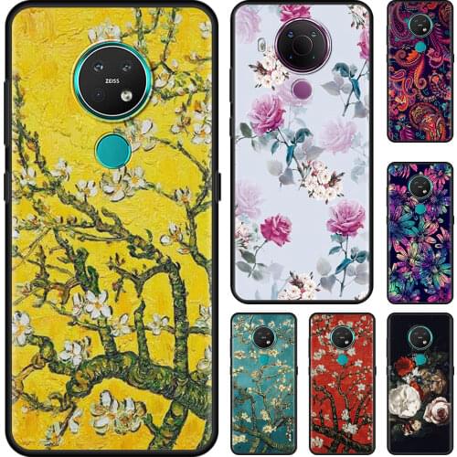 Rose Flowers Vintage Cell Phone Case for Nokia 5.4 7.2 3.4 5.3 2.3 3.2 8.3 5G 2.4 2.2 4.2 1.3 1.4 C20 G20 X20 Cover Coque
