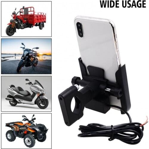 CS-856C 360-Degree Rotating Motorcycle Phone Holder Stand with USB Charging Port Motorcycles Electronics Accessories