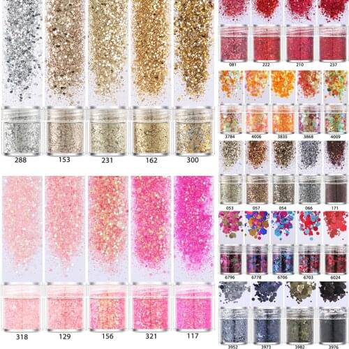 5 pots 1-6mm Glitter Mix UV Epoxy Resin Mold Filling Sequins Nail art DIY Making Resin Jewelry Supplies for jewelry components