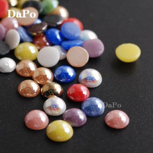Hisenlee 6mm 50g 15Color Ceramic Hotfix Beads Rhinestones Iron On Flatback Half Round Ceramic Stones Strass For DIY Clothing