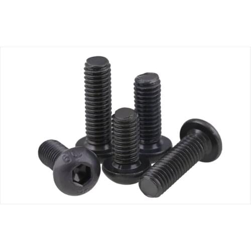 Iso7380 10.9 carbon steel round head screw black M1.6 M2 M2.5 M3 M4 screws bolt hex socket