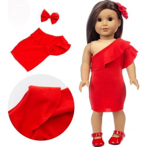 Leisure Red Dress clothes fits for American girl 18" american girl doll alexander doll best gift