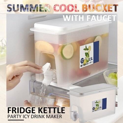 3500 ML Fruit Cool Water Pitcher Summer Ice Water Infuser Kettle Id Water Carafe Jug Ice Tea Lemonade Juice Tea Pot Refrigerator