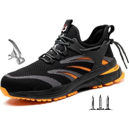 Mens Outdoor Summer Steel Toe Cap Indestructible Work Shoes Boots Mens Puncture Proof Safety Boots Shoes Sneakers Breathable