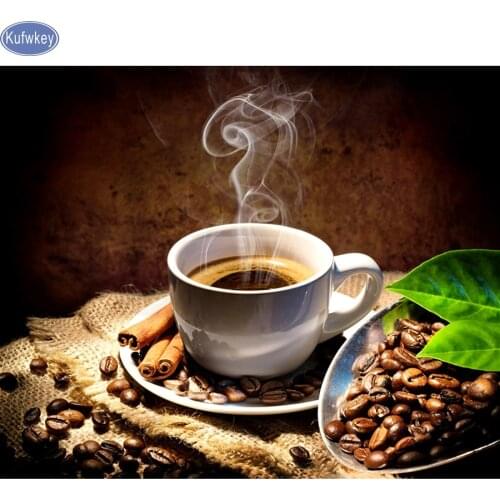 Coffee beans DIY Diamond Embroidery Still life coffee Diamond Painting Cross Stitch kits Diamond Mosaic full square rhinestones