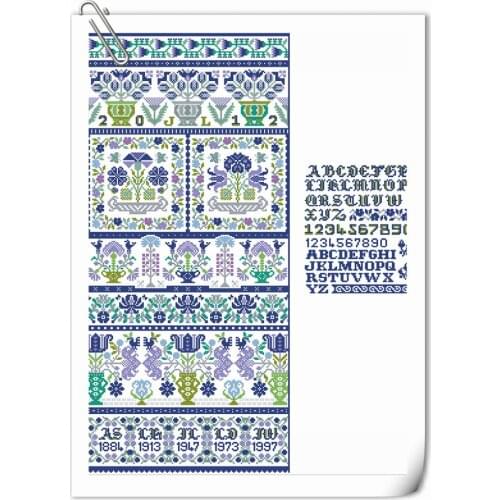 Landscape of the garden in puzzle order 56-73 Cross Stitch Set DIY Kit Embroidery Needlework Craft Packages Cotton Fabric Floss