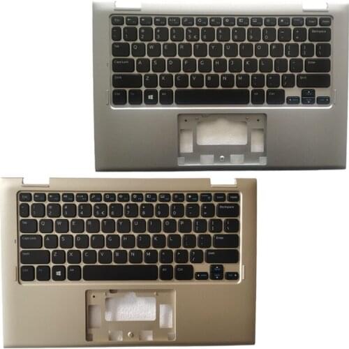 New US laptop Keyboard for Dell Inspiron 3147 3148 US keyboard with silver 07W4K6/gold 0RDD7F Palmrest Cover