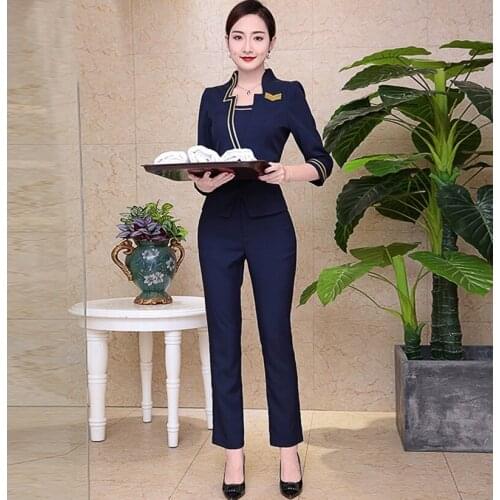 2020 New Beauty Salon Spa Female Fashion Work Clothing Hotel Reception Work Clothes Sauna Foot Bath Uniforms Spa Uniform AS193