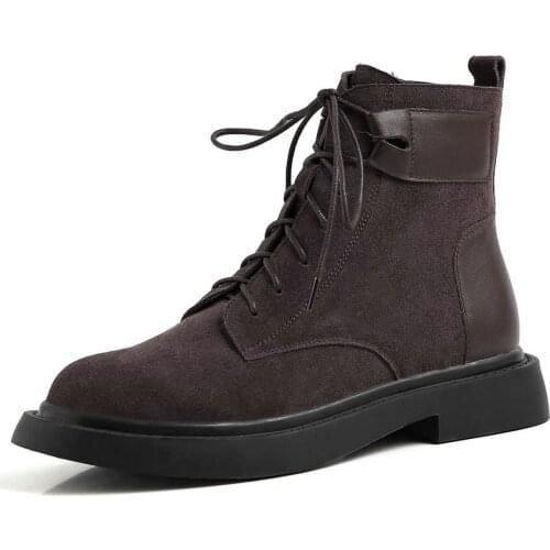 New style Genuine leather Martin boots Womens boots Autumn and winter Fashion female boots cowhide Womens shoes