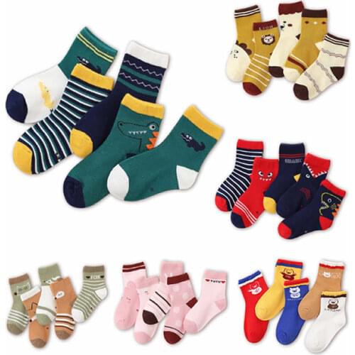 Autumn Winter Spring Cotton Socks for Children Students Short Floor Socks Boys and Girls Multi - Color Ankle Sock High Quality