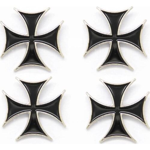 Lots 5pcs Maltese Cross Lapel / Hat or Tie Pin Badge / Brooch - Iron cross / Amalfi Malta Fans Gifts Jewelry 1.3 X 1.3 CM