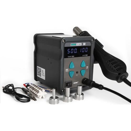 SUGON 858D Hot Air Gun Soldering Station 700W Temperature 500 Digital Display SMD Desoldering Station BGA Rework Station