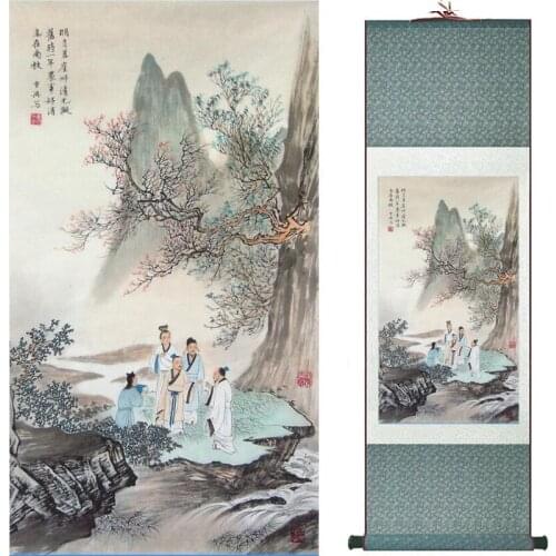 Landscape painting Home Office Decoration Chinese scroll painting landscape art painting Winter art painting TXTX2018010303