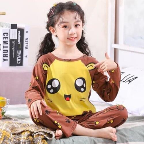 Autumn Pajamas Set for Children Long Sleeve Sleepwear Cartoon Kids Boys Pijama Nightwear Casual Girls Tracksuit Homewear 5-14yrs