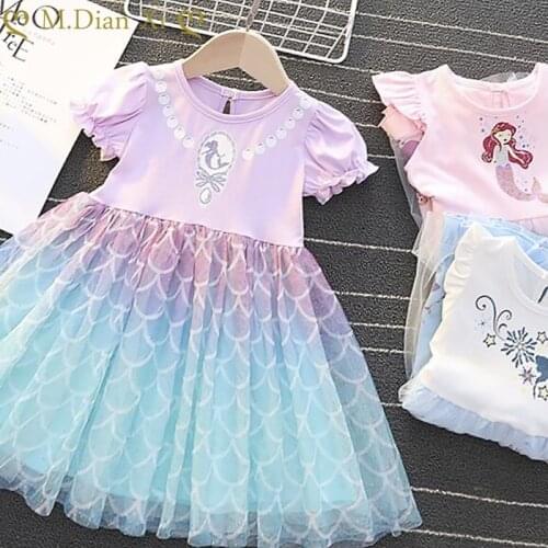 Princess Cartoon Frozen Elsa Girls Dress Summer Tutu Wedding Birthday Party Kids Dresses for Girls Childrens Costume Designs