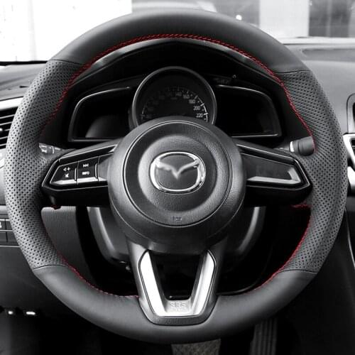 Suitable for Mazda 3/5/6 Atez Angsai cx-30 CX-5 CX-4 CX-7 Hand-sewn leather steering wheel cover