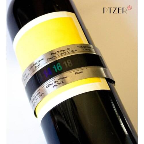 PTZER Wine Temperature Ring Red White Rose Suitable Drinking Temp Champagne Tester