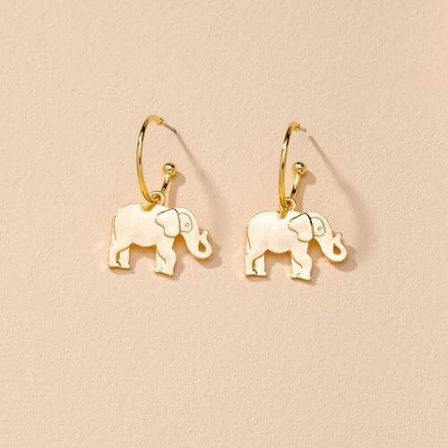 Indian Gold Handmade Elephant Earrings for Women Boho Thailand Piercing Earrings Gypsy Tribal Party Jewelry Gift Bijoux