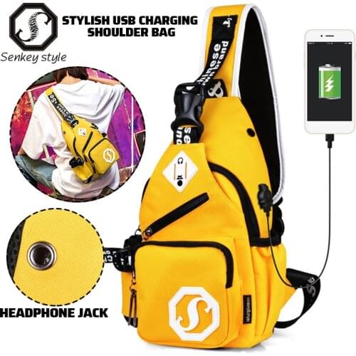 USB charging Fashion Shoulder Bags Crossbody bag for woman Waterproof Oxford bag Travel Large Capacity teens female Chest Pack