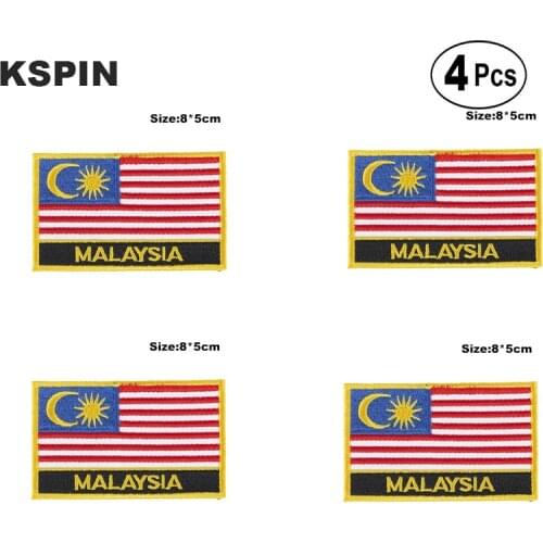 Malaysia Rectangular Shape Flag Iron on Saw on Patches Embroidered Flag Patches National Flag Patches for Clothing