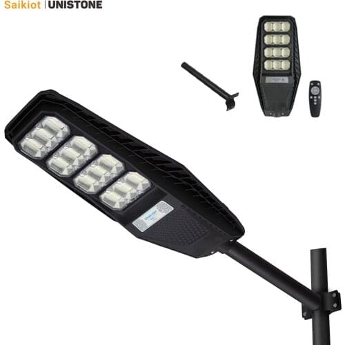 Saikiot 200W Solar Street Light Floodlight Outdoor Waterproof Remote Controller Auto Brightness Control for Street, Courtyard