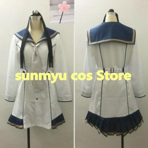 Kantai Collection Kankore Yukikaze Kai Ni Uniform with hair band and hair pin Cosplay Costume,Custom Size Customize Halloween