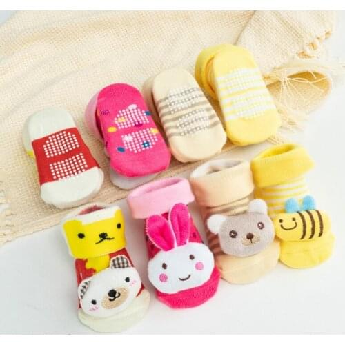 Spring Soft Cotton Baby Girls Socks Newborn Cute Cartoon Animal Baby Socks Infant Baby Boy Socks Anti Slip Floor Sock