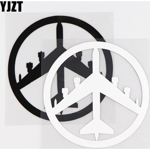 YJZT 12.5X12.5CM Airplane Car Sticker Peace Bomber Fun Window Bumper Vinyl Decal Black / Silver 10A-0352