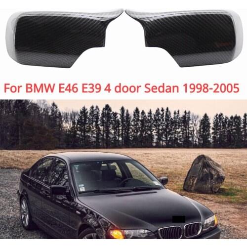 1 Pair Rearview Side Door Wing Mirror Cover Replacement Gloss Black Mirror Cap for BMW E46 3 Series 1998-2005 Car Accessories