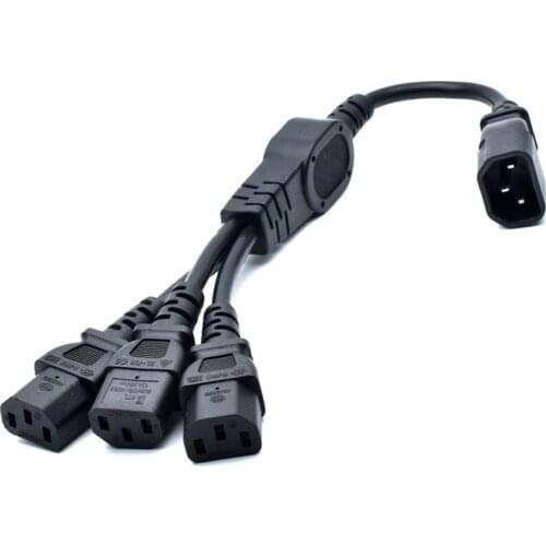 Power cable extension IEC 320 C14 Male Plug to 3 ways C13 Female Y Type Splitter Power Cord , C14 to 3 ways C13, 250V/10A 1pcs