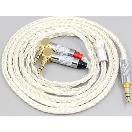 LN007669 16 Core OCC Silver Plated Headphone Cable For Verum 1 One Earphone Headset L Shape 3.5mm Pin