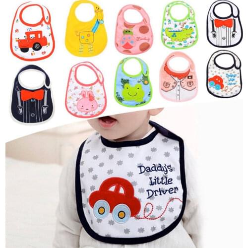 Baby Girl Boy Feeding Bibs Waterproof Apron Cartoon Towel Kids Toddler Dinner Baberos Bandanas Burp Cloths