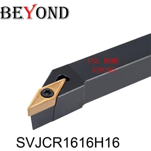 BEYOND SVJCR SVJCR1616H16 Lathe Cutter Tools external Turning Tool holder 16mm KORLOY carbide insert VCMT160404 CNC Boring Bar