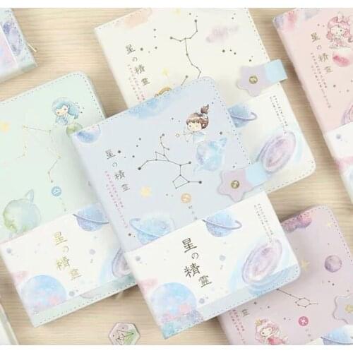 Lovely Soft Cover A5 Notebook Cartoon Grid Journal Diary Planner Agenda School Diary Magnetic Lock Student Work Accessory