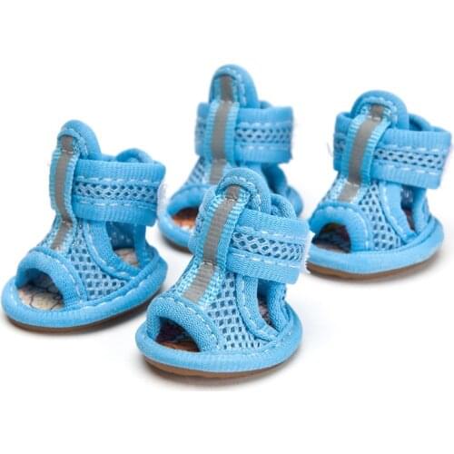 Cute Fashion Pet Shoes Dog Cat Puppy Lovely Mesh Boots 4pcs Breathable Dog Shoes Footwear Pet Products For Spring Summer XS-XL