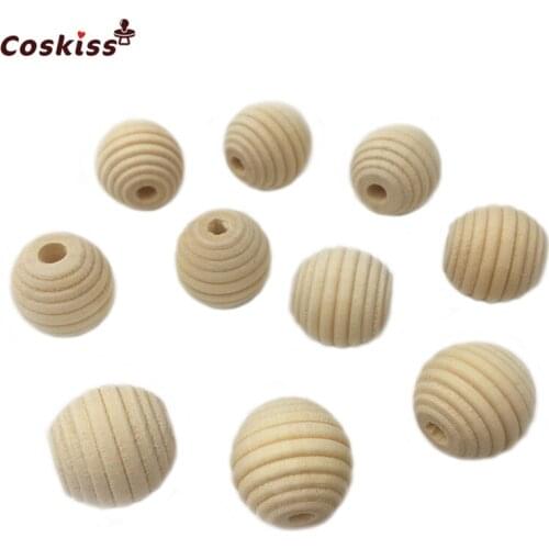 18mm*17mm(0.71''*0.67) Wood Thread Beads For Baby Teething Crib Toy DIY Crafts Beech Chew Wooden Teether Accesories