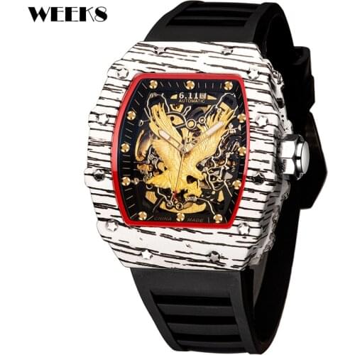 Luxury Automatic Mechanical Watch Top Brand Men Hip Hop Mens Slive Stripe Watches Male Tonneau Clock Hombre Relogio Masculino