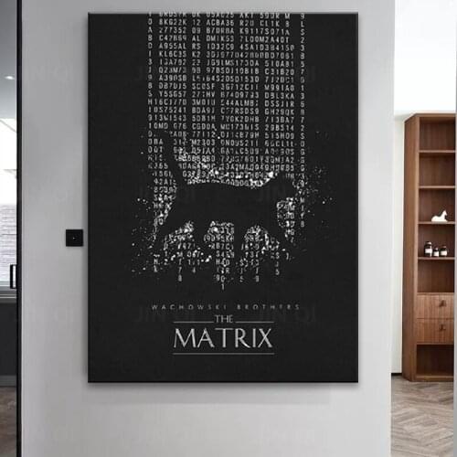 Matrix Black White Classic Movie Posters Canvas Modern Silk WALL Art Decor Prints Frame