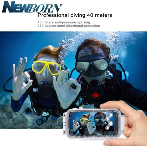 For iPhone X 40m/130ft Professional Waterproof Diving Protective Housing Photo Video Underwater Cover Case for apple iphone XS
