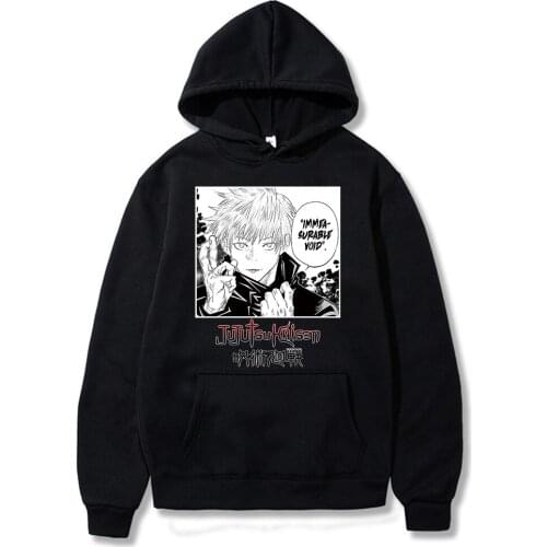 Jujutsu Kaisen Hoodies Mens Hoodie Long Sleeve Hooded Sweatshirts Casual Unisex Plus Sized Hoodies
