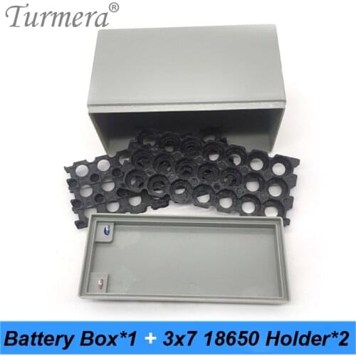 Turmera Lithium Rechargeable Battery Storage Box with 3x7 Bracket for 12V 24V Uninterrupted Power Supply and E-bike Battery Use