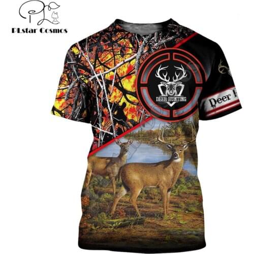 Summer Men t shirt 3D Deer Hunting Printed Harajuku short Sleeve shirts Unisex Casual t-shirt tops Wholesale and Drop shipping