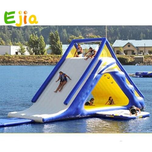 Hot Sea/Lake Inflatable Floating Water Trampoline Park Triangle Water Slide For Adults And Children Climbing Slide Water Park